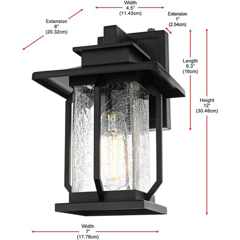 Salem 1 Light 12 inch Black Outdoor Wall Sconce
