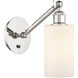 Ballston Clymer LED 5.3 inch Polished Nickel Sconce Wall Light in Matte White Glass