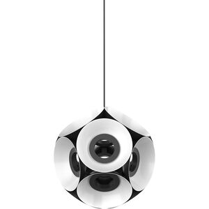 Magellan LED 23.13 inch Black with Gold Chandelier Ceiling Light in Black / White
