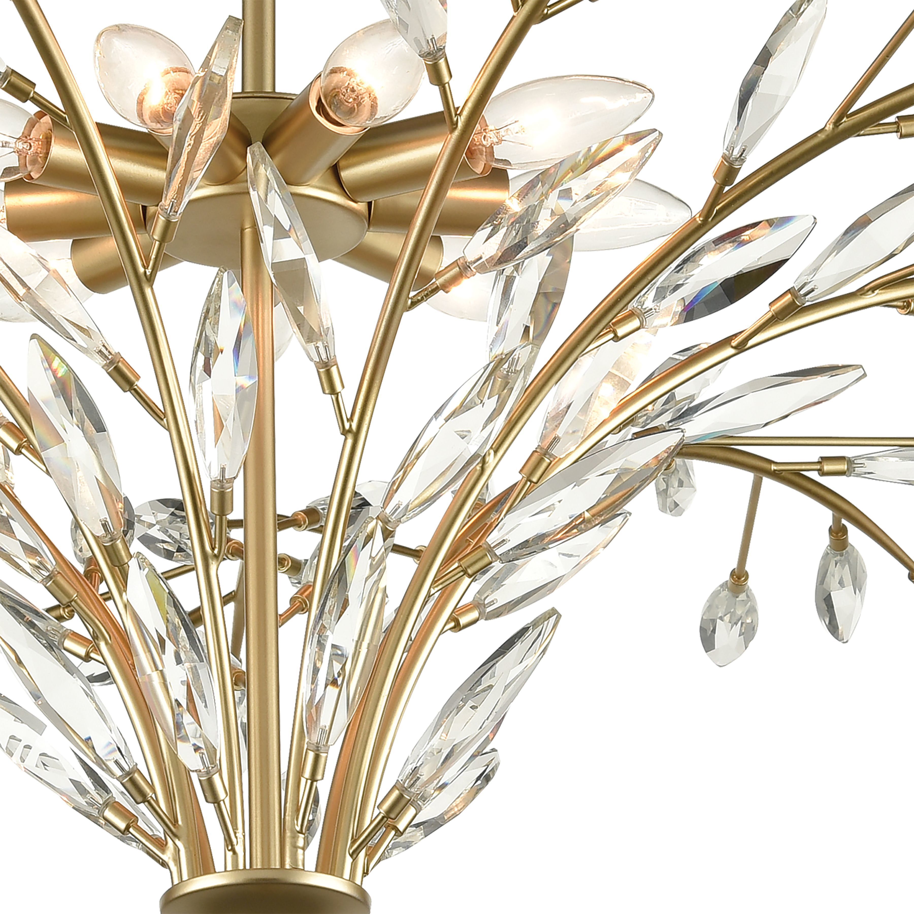 Flora Grace 9 Light 38 inch Champagne Gold Chandelier Ceiling Light