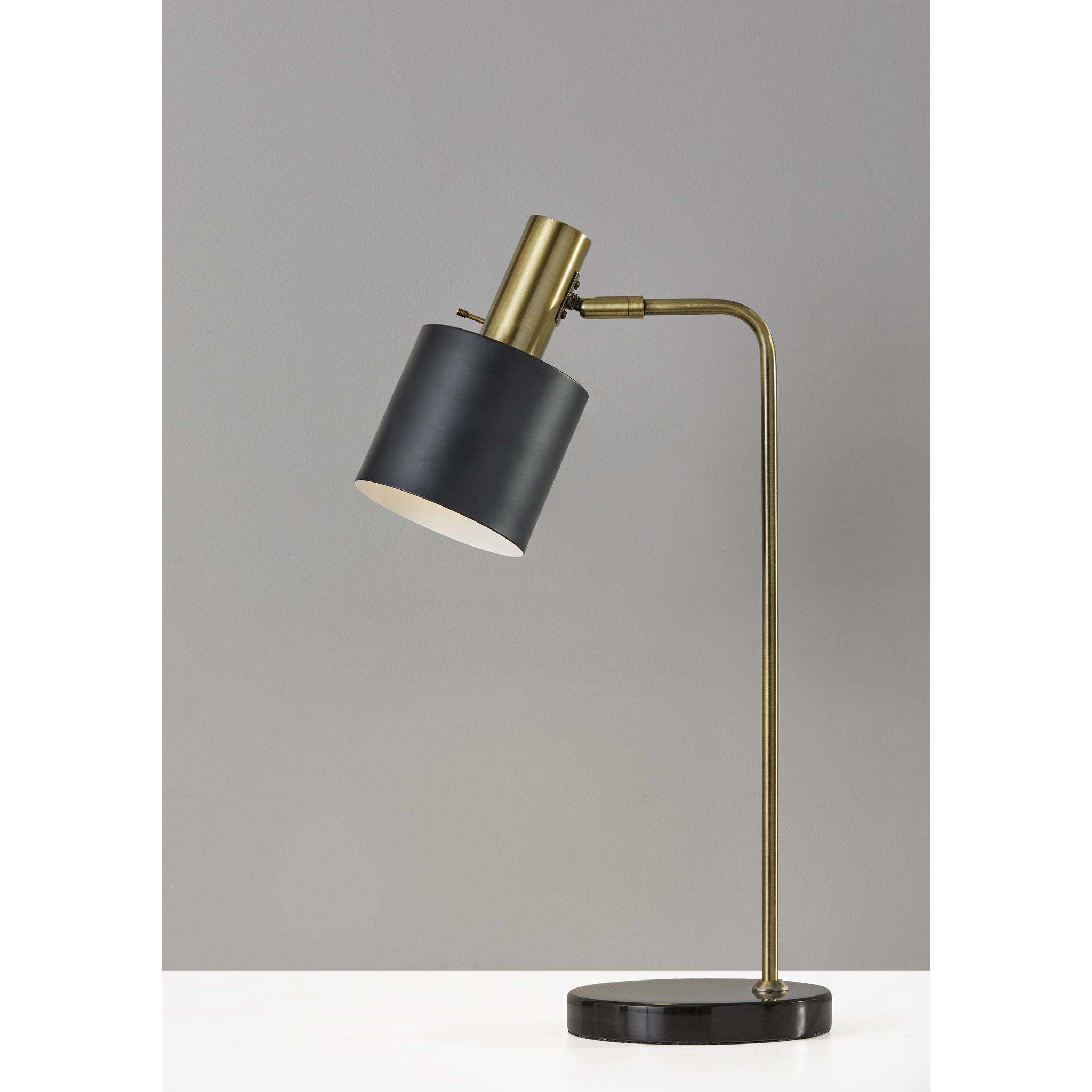 Emmett 23 inch 60.00 watt Antique Brass Desk Lamp Portable Light in Black 