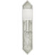 Cienfuegos Wall Sconce Wall Light in Silver Leaf, White Fabric