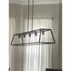 Fulton 5 Light 50 inch Aged Zinc with Antique Nickel Indoor Linear Chandelier Ceiling Light