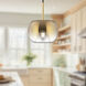 Samar 1 Light 7.5 inch Brushed Gold Pendant Ceiling Light in Transition Copper Glass