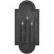 Lindsay 3 Light 25 inch Black Outdoor Wall Mount