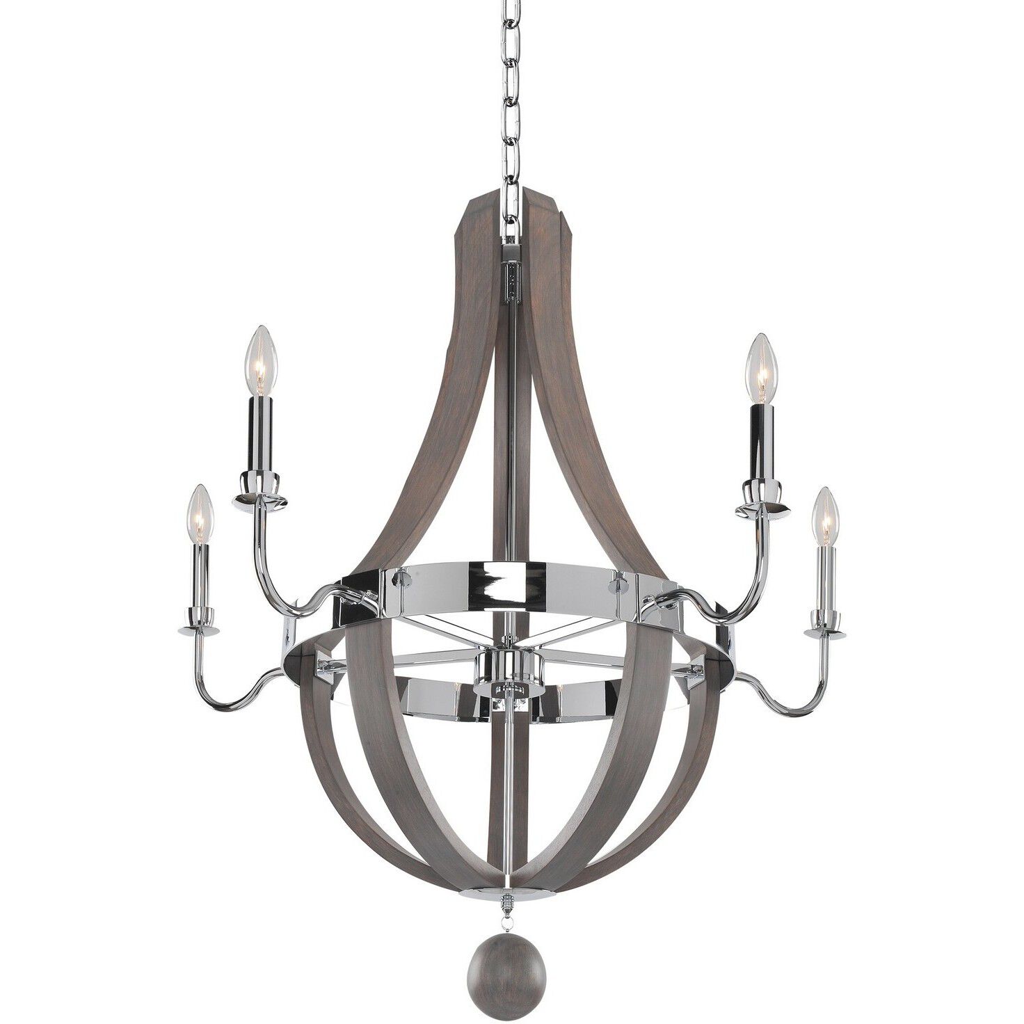 Sharlow 5 Light 31 inch Chrome Chandelier Ceiling Light