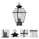 Westover 1 Light 14 inch Black Outdoor Post Top Lantern
