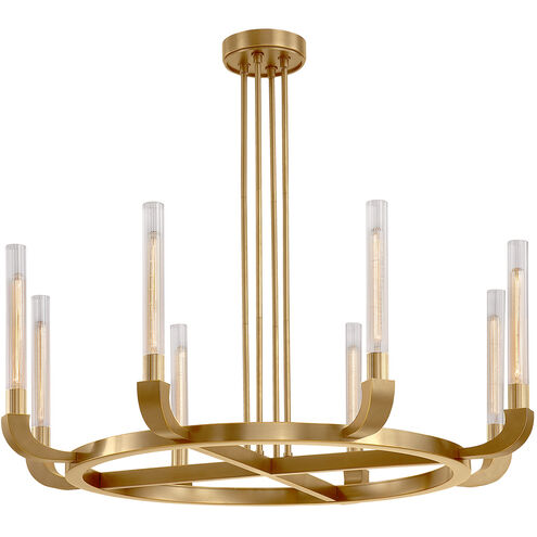 Flute 8 Light 48 inch Vintage Brass Chandelier Ceiling Light