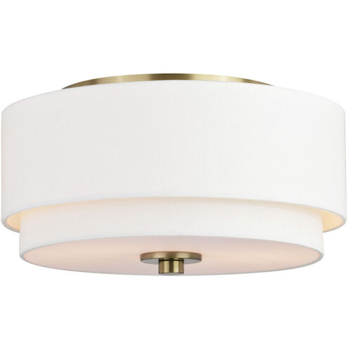 Burnaby 2 Light 13 inch Matte Brass Flush Mount Ceiling Light