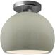 Radiance 1 Light 7 inch Celadon Green Crackle and Brushed Nickel Semi Flush Ceiling Light