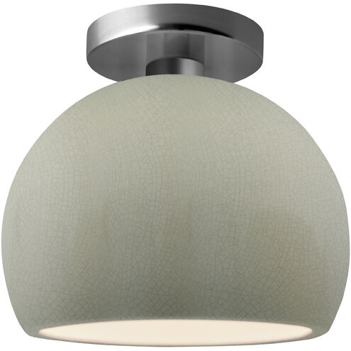 Radiance 1 Light 7 inch Celadon Green Crackle and Brushed Nickel Semi Flush Ceiling Light