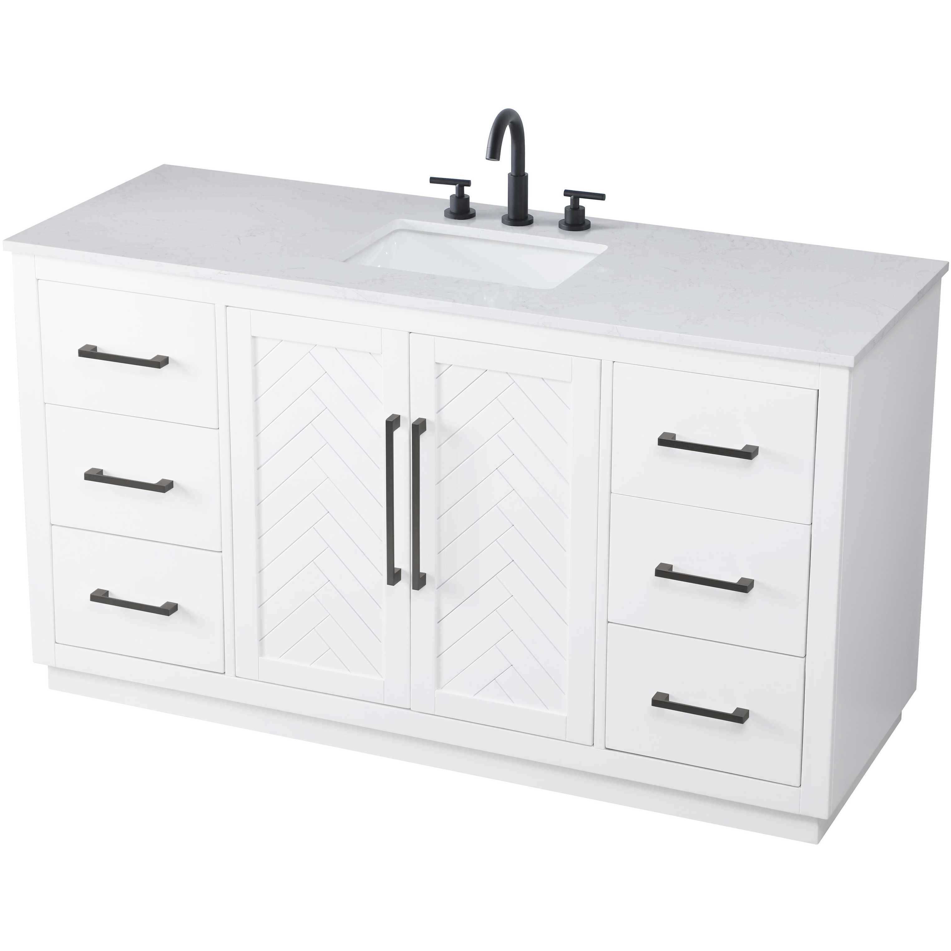 Chase 60 X 34 inch White Bathroom Vanity Cabinet
