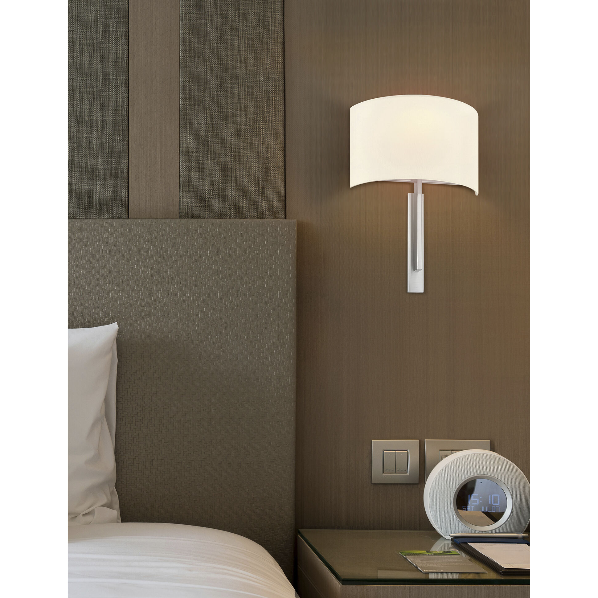 Textile Collection 1 Light 10 inch Brushed Nickel ADA Wall Sconce Wall Light, Hamilton Family