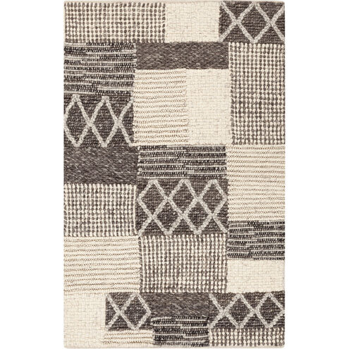 Nico 36 X 24 inch Charcoal, Black, Medium Gray, Ivory Rug