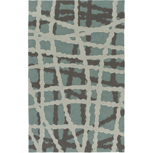 Courtyard 72 X 48 inch Blue and Black Outdoor Area Rug, Polypropylene
