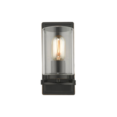 Monroe 1 Light 5 inch Matte Black with Gold Highlights Wall Sconce Wall Light in Clear Glass