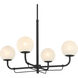 Whitehall 4 Light 30 inch Dark Matte Black Chandelier Ceiling Light