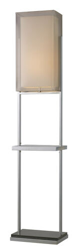Exeter 59 inch 75 watt Chrome and Black Granite Floor Lamp Portable Light