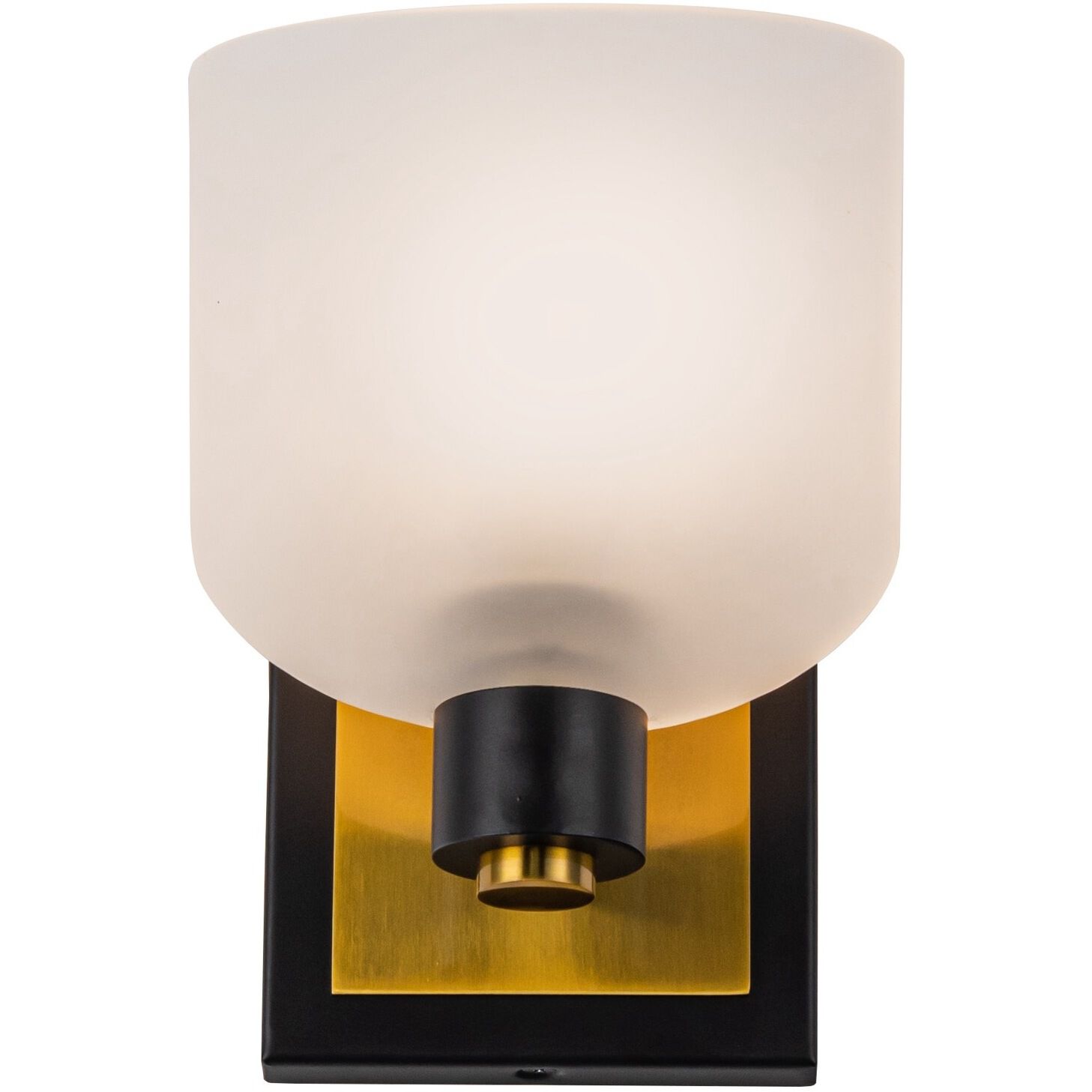 Lyndon 1 Light 5.9 inch Black and Brushed Brass Bathroom Sconce Wall Light