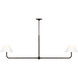 C&M by Chapman & Myers Fiona 2 Light 60 inch Aged Iron Linear Chandelier Ceiling Light