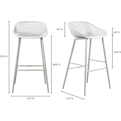 Piazza 37 inch White Outdoor Barstool
