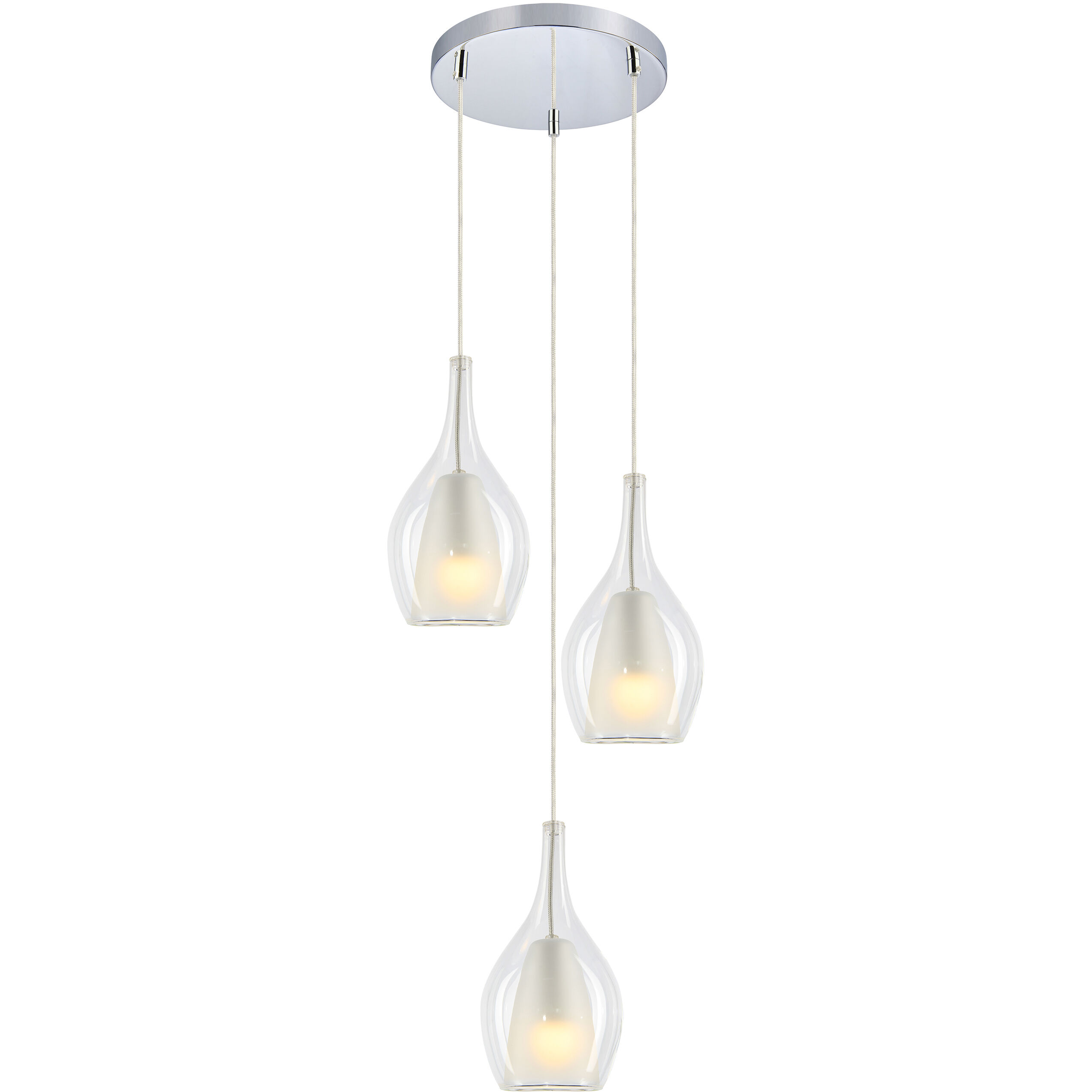 Jericho 3 Light 13.75 inch Chrome Pendant Ceiling Light