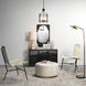 Abilene Off White and Black Forged Iron Lounge Chair