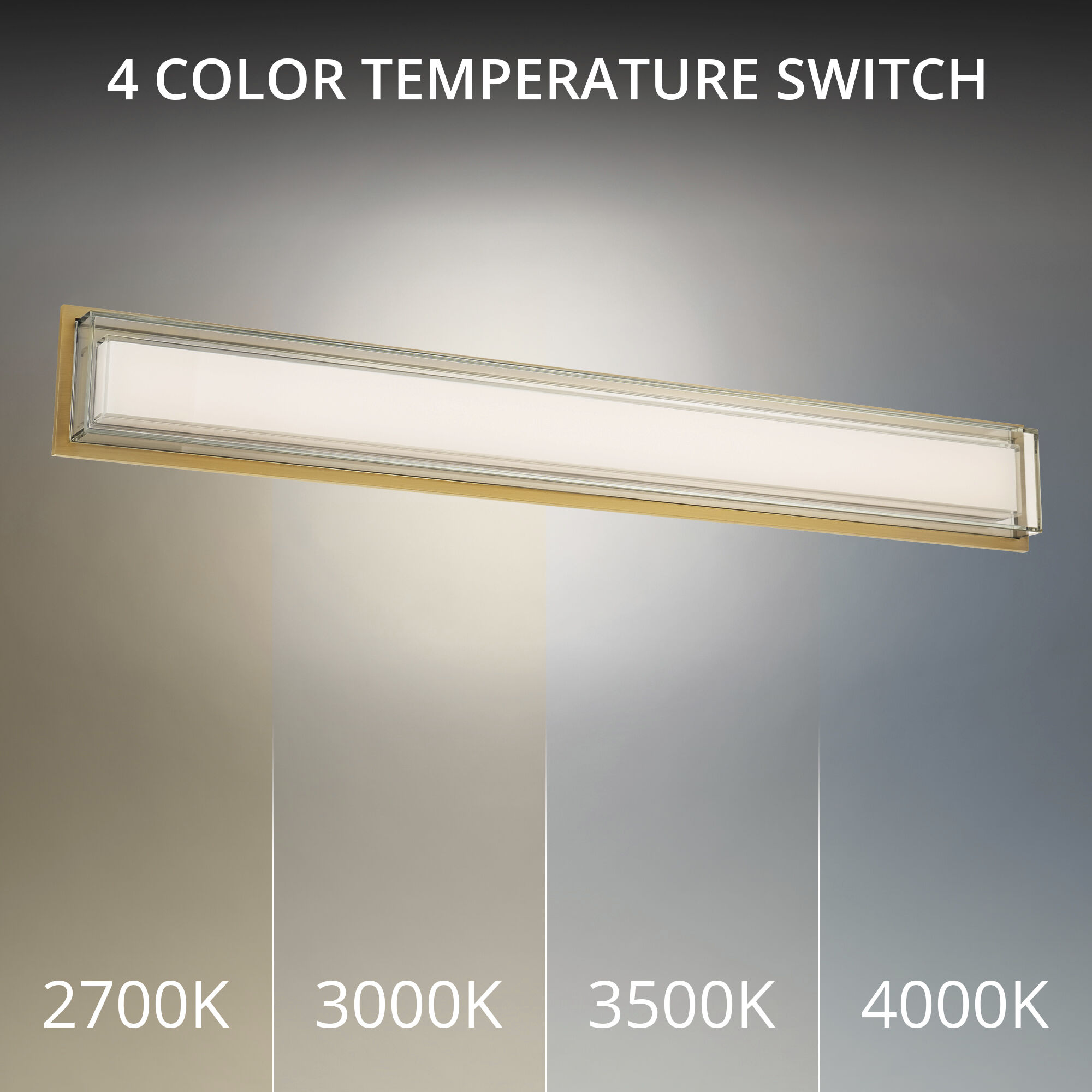 Ice Bar Indoor Wall Lighting in 4000K, Aged Brass