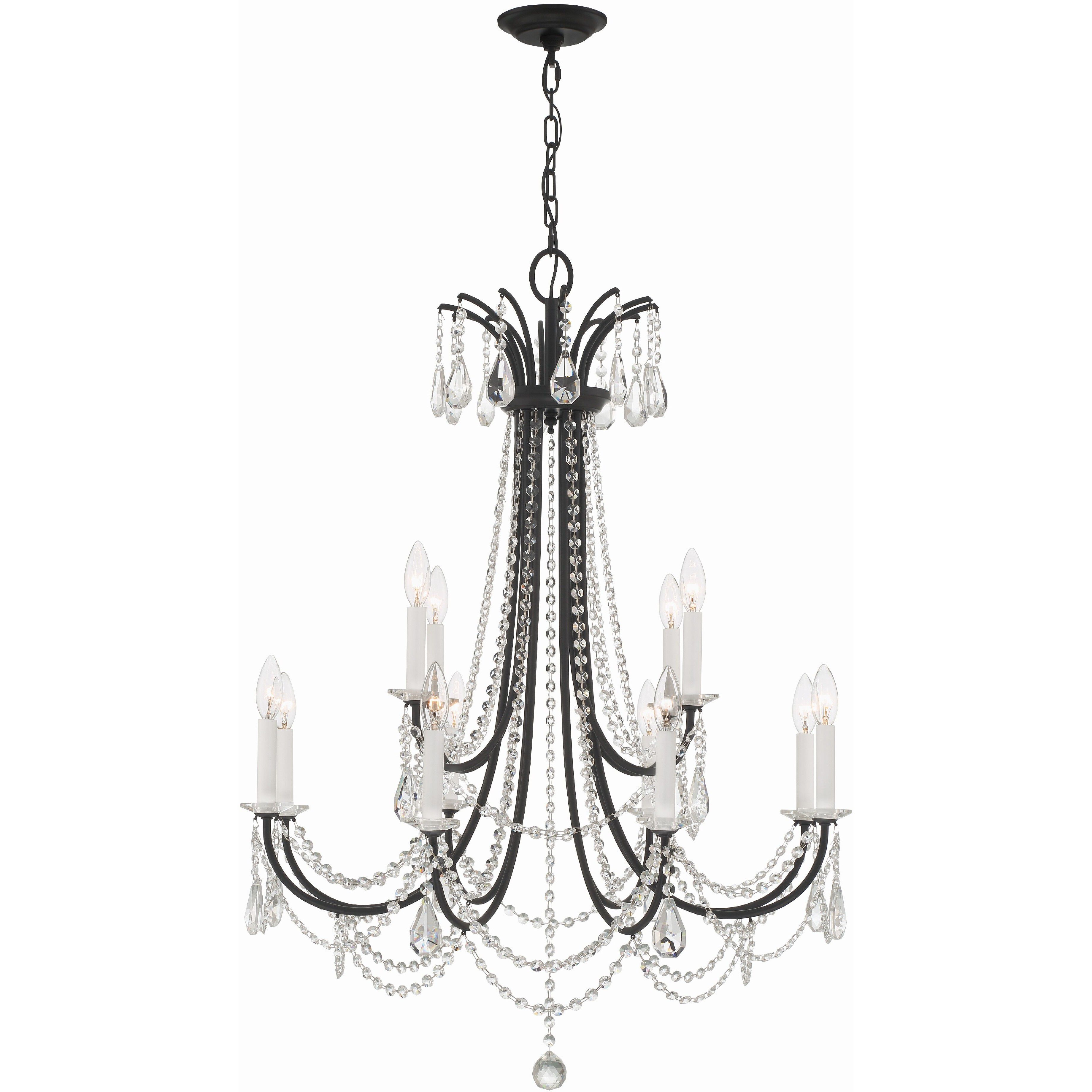 Karrington 12 Light 30 inch Matte Black Chandelier Ceiling Light