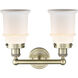 Canton 2 Light 15 inch Antique Brass Bath Vanity Light Wall Light in Matte White