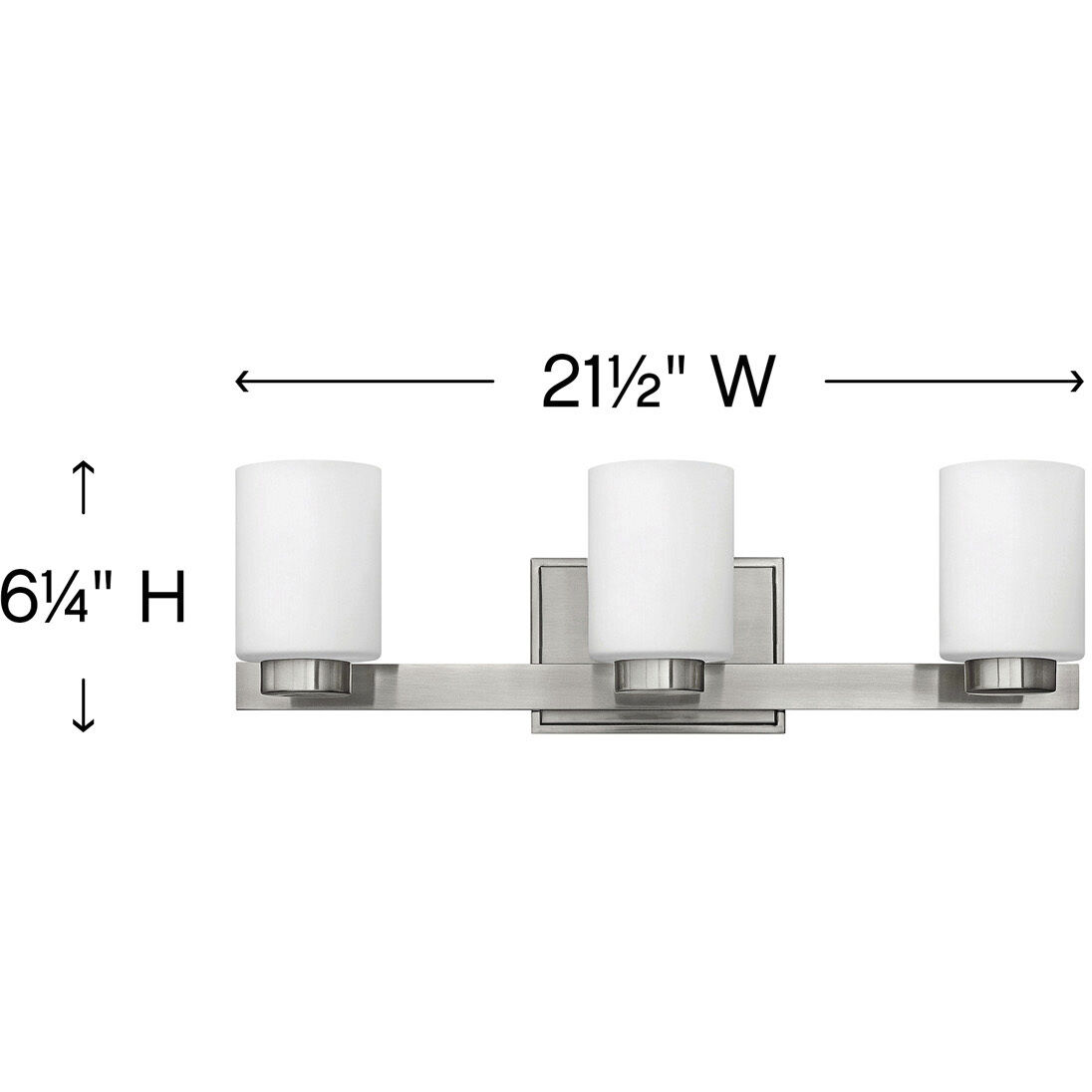 Miley 3 Light 22 inch Brushed Nickel Vanity Light Wall Light in Etched White