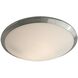 Essex 2 Light 16 inch Buffed Nickel Flushmount Ceiling Light in Half Opal Glass
