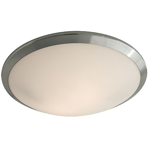 Essex 2 Light 16 inch Buffed Nickel Flushmount Ceiling Light in Half Opal Glass