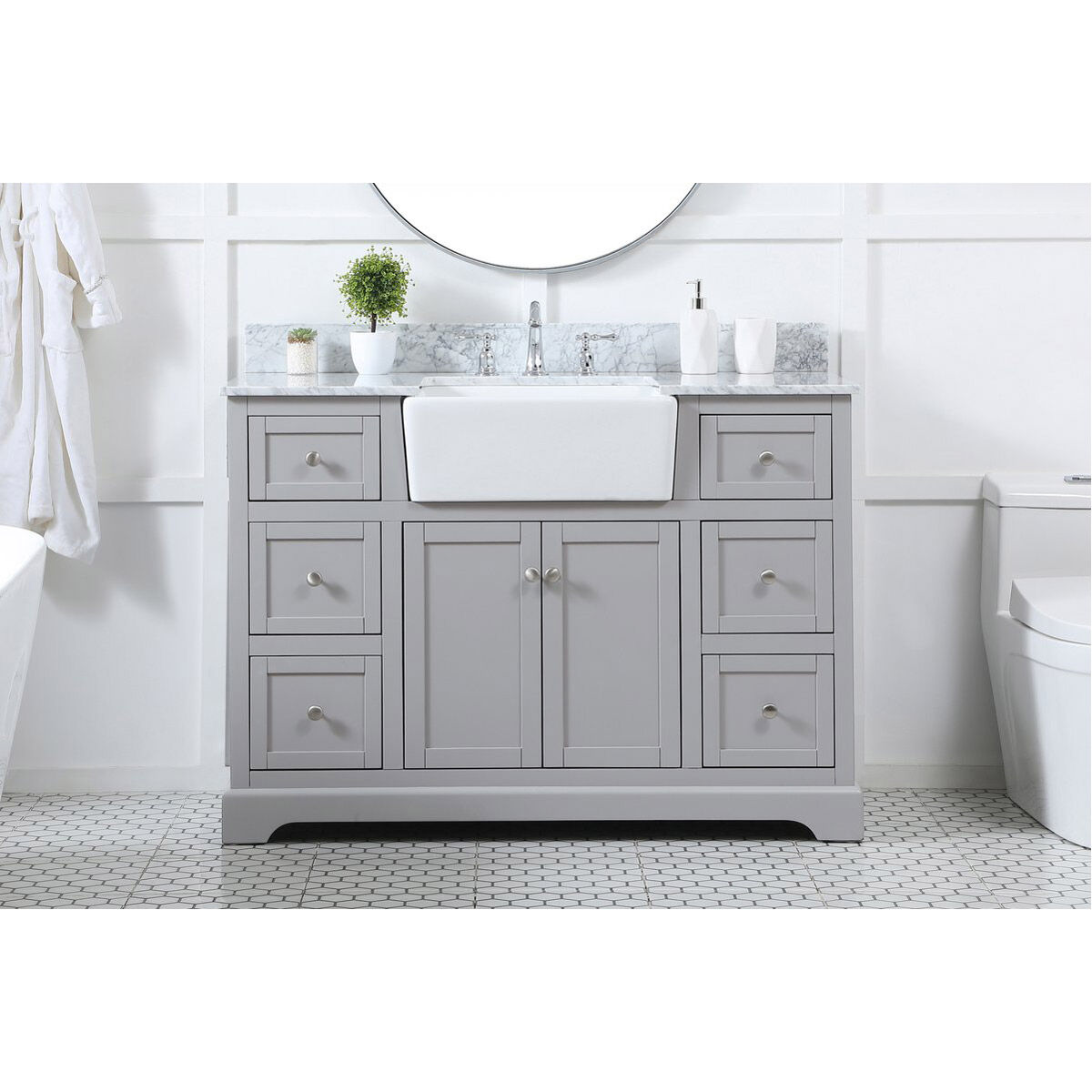 Franklin 48 X 22 X 35 inch Grey Bathroom Vanity Cabinet