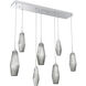 Aalto LED 45.3 inch Classic Silver Linear Pendant Ceiling Light in 3000K LED, Optic Rib Smoke, Multi-Port