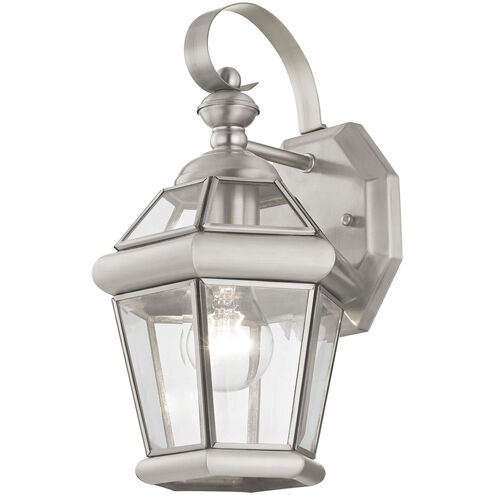 Georgetown 1 Light 12 inch Brushed Nickel Outdoor Wall Lantern