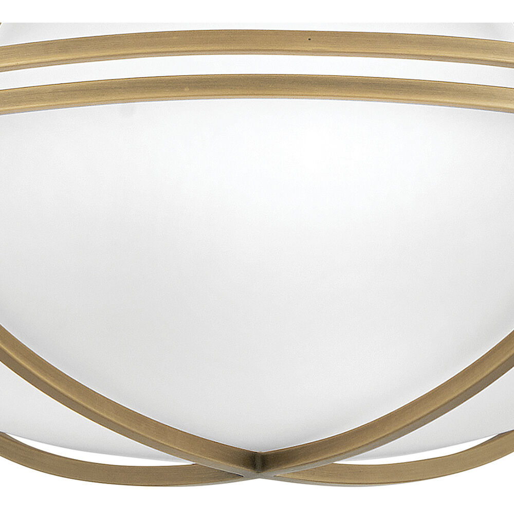 Saddler 3 Light 15.25 inch Heritage Brass Flush Mount Ceiling Light