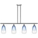 Ballston Brookhaven Almond Island Light Ceiling Light in Brushed Satin Nickel, Sapphire Blue Glass