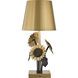 Coco & Dash Posey 12 inch 2.3 watt Brass and Black Rechargable Table Lamp Portable Light