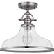 Grant 1 Light 14 inch Brushed Nickel Semi-Flush Mount Ceiling Light