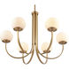 Caroline 6 Light 32 inch Brushed Gold Chandelier Ceiling Light