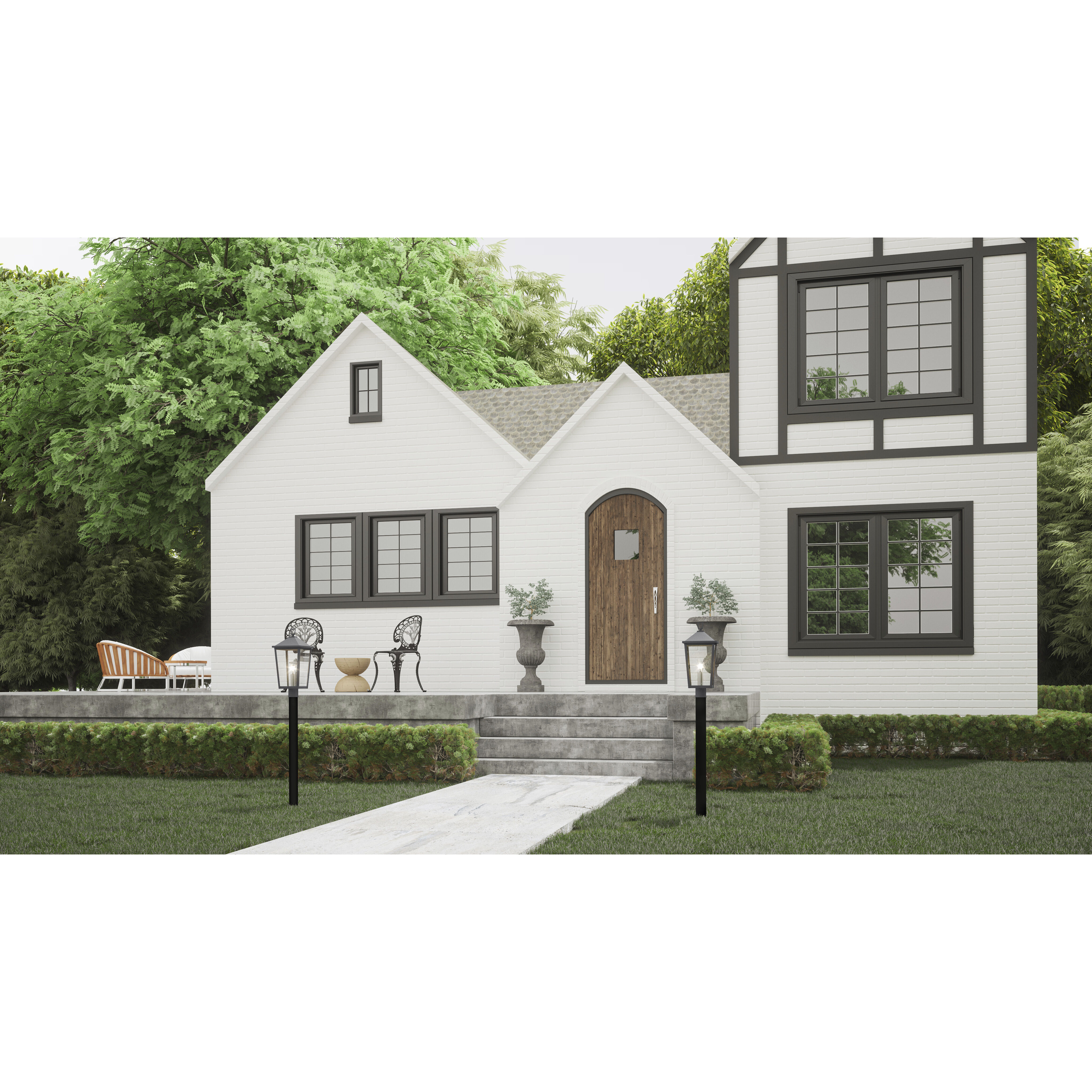 Stoneleigh 1 Light 22 inch Mottled Black Outdoor Post Lantern