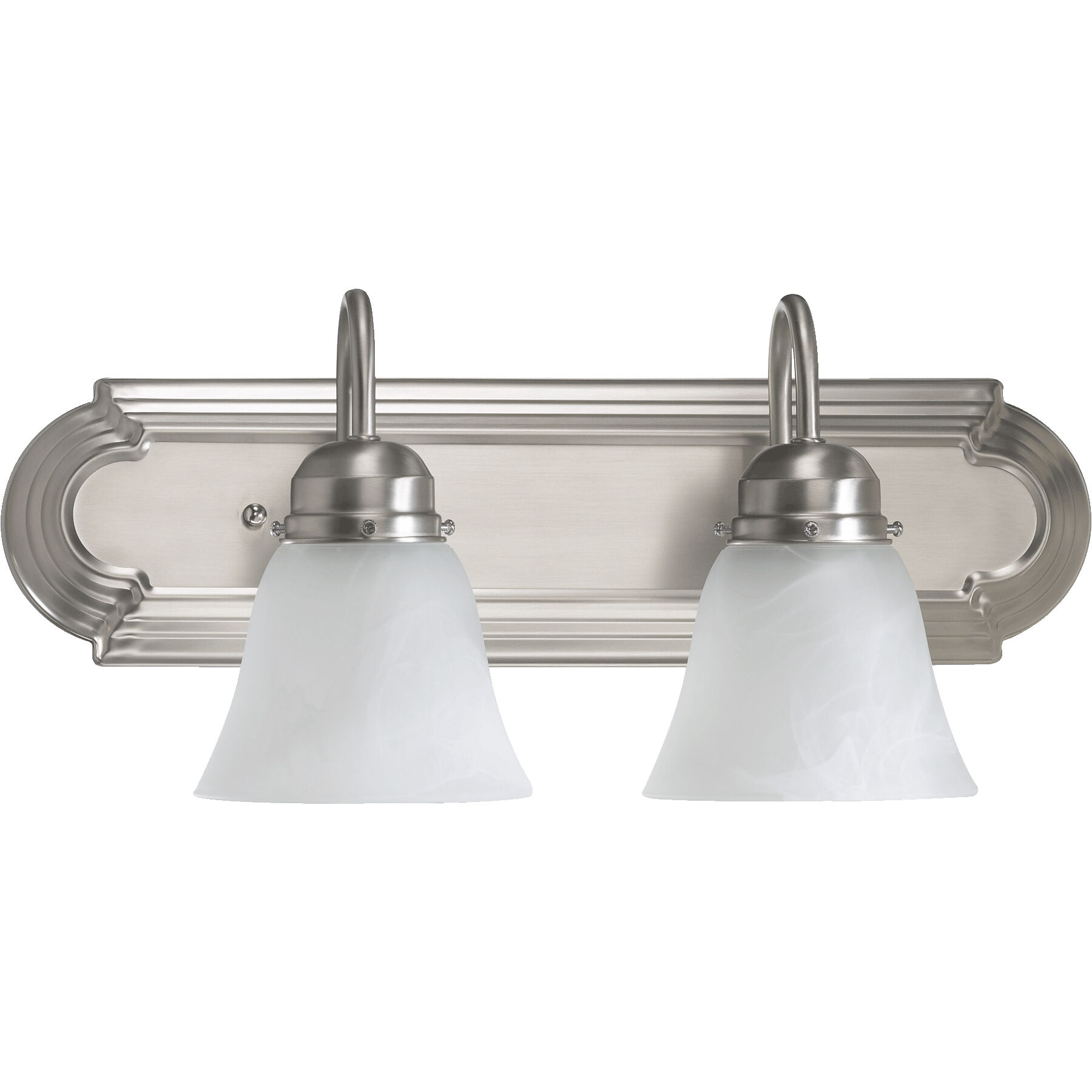Fort Worth 2 Light 18 inch Satin Nickel Vanity Light Wall Light in Faux Alabaster