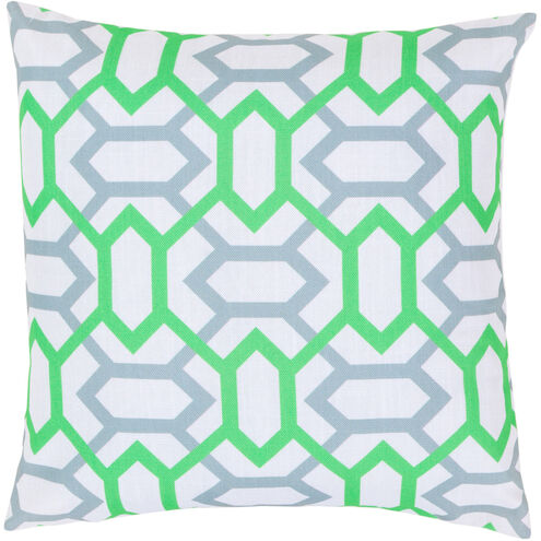 Zoe 22 inch Sage, Grass Green, White Pillow Kit