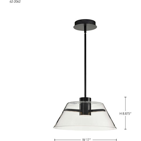 Edmond LED 17 inch Matte Black Pendant Ceiling Light