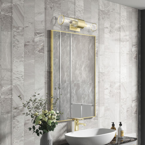 Quincy 2 Light 16 inch Satin Brass Vanity Sconce Wall Light