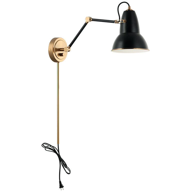 Buzz 1 Light 6.5 inch Black Wall Sconce Wall Light in Aged Gold Brass and Black