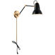 Buzz 1 Light 6.5 inch Black Wall Sconce Wall Light in Aged Gold Brass and Black