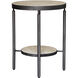 Dauntless 24 X 19 inch Travertine and Matte Black Side Table