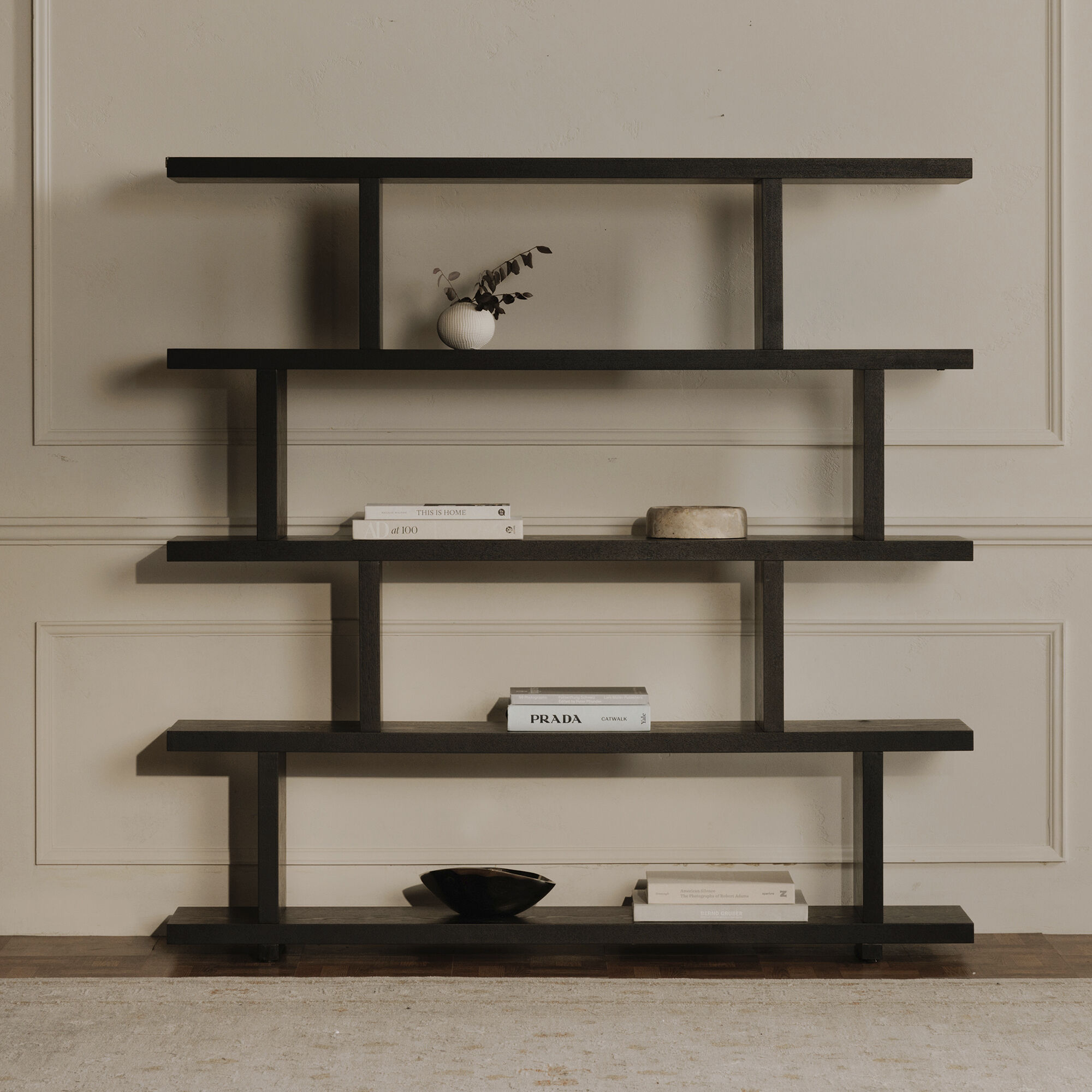Miri 63 X 62 X 11.5 inch Black Shelf, Large
